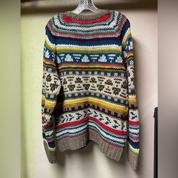American Eagle Outfitters | Handknit Sweater Nordic Fair Isle Wool Chunky L - Picture 2 of 4